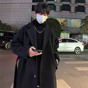 1506/Q2150/P76毛呢大衣夹克风衣韩版潮流英伦中长款呢子外套图片