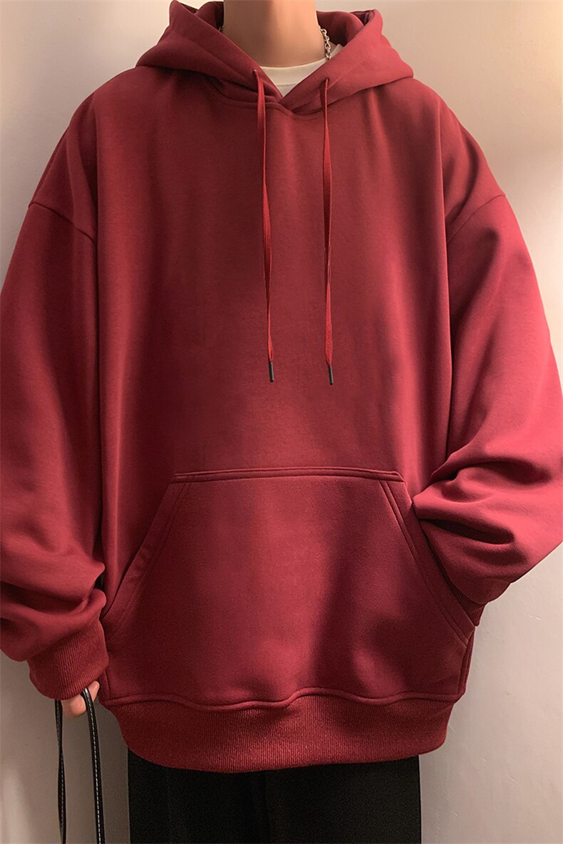 CM001P55加绒60潮牌情侣重磅纯棉卫衣秋冬运动宽松休闲纯色帽衫,男装卫衣,星座304A-1