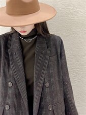 长款格纹毛呢大衣，其它，Balance Studio