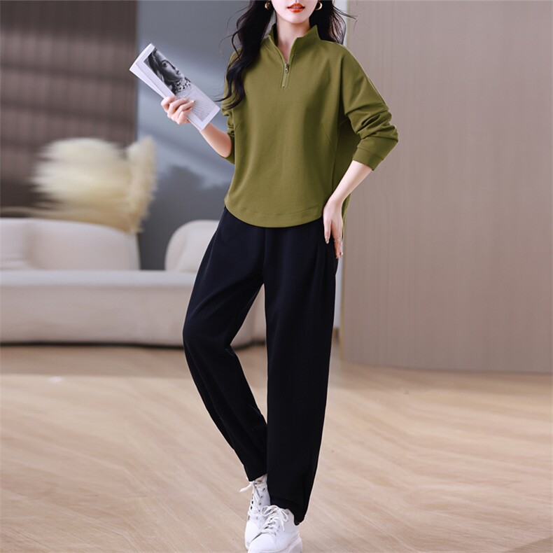 休闲运动服套装女2025新款春秋装时尚套装韩版宽松显瘦卫衣两件套,女装套装/套裙,璐依舞