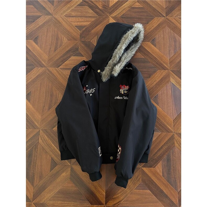 网图美式刺绣徽章座山雕棉衣外套保暖夹克棉服A025-KY1819-P80,男装夹克,电商A025