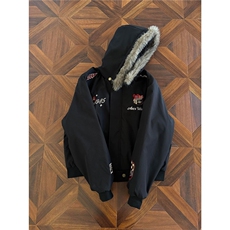 网图美式刺绣徽章座山雕棉衣外套保暖夹克棉服A025-KY1819-P80，男装夹克，电商A025