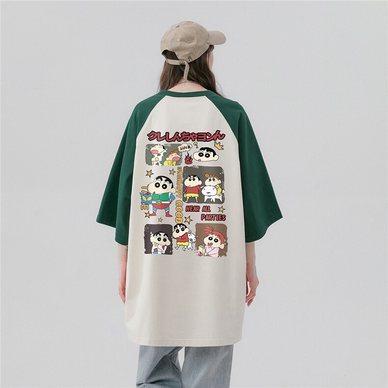 中性风夏季时尚百搭圆领卡通印花宽松100棉短袖T恤DT450P40控58,男装T恤,A247A
