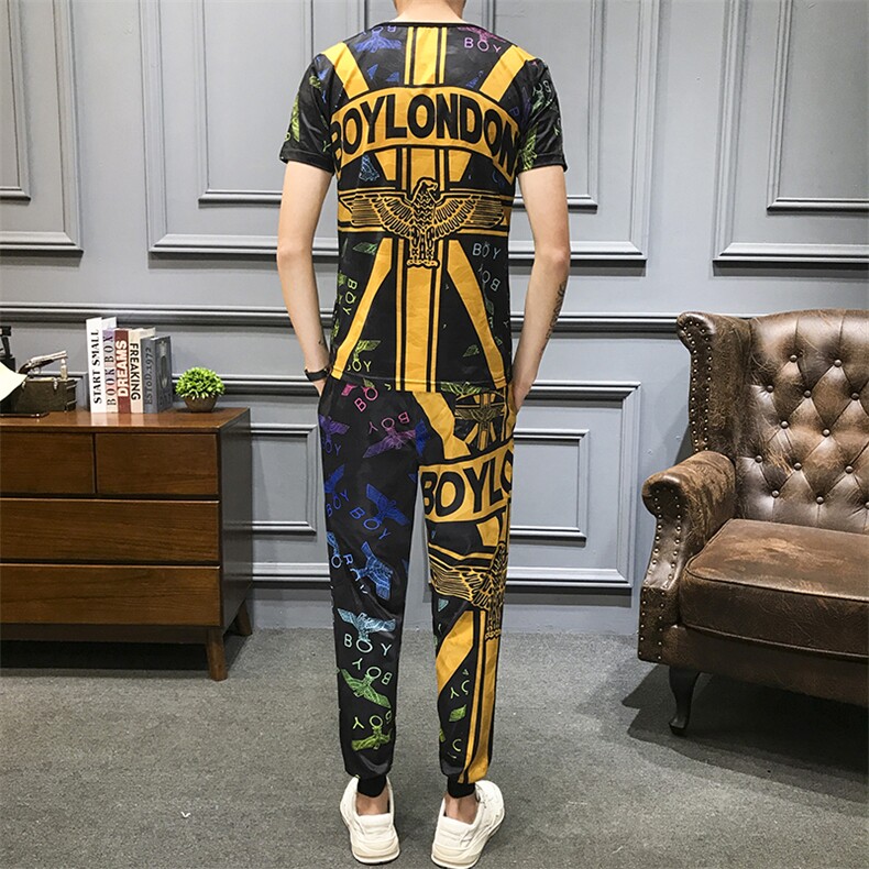 2021夏季新款短袖T恤套装男钱塘3029-2006真模,男装休闲套装,钱塘6006(原3029)