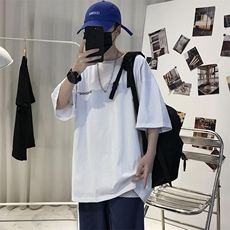 XZ115A-T06200克纯棉男女字母印花大码S-5XL10色T恤衫圆领半袖，男装T恤，星座115A-3