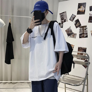 XZ115A-T06 200克纯棉男女字母印花大码S-5XL 10色T恤衫圆领半袖图片