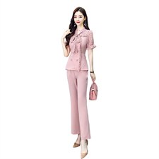 2022年夏季时尚潮流简约舒适优雅个性拼接碎花雪纺两件套-，女装套装/套裙，艾仟回(原伊仟回)