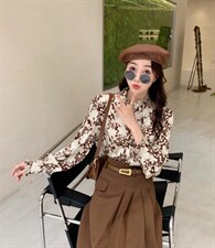 秋装缎面衬衣?火爆半裙，女装半身裙，蘑菇扣