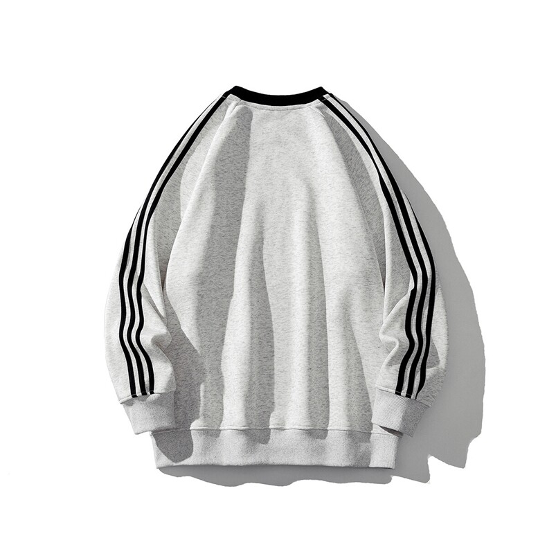 1白底三杠条纹字母印花设计大码M-5XL潮流卫衣男WY77765P48控68,男装卫衣,星座226-2