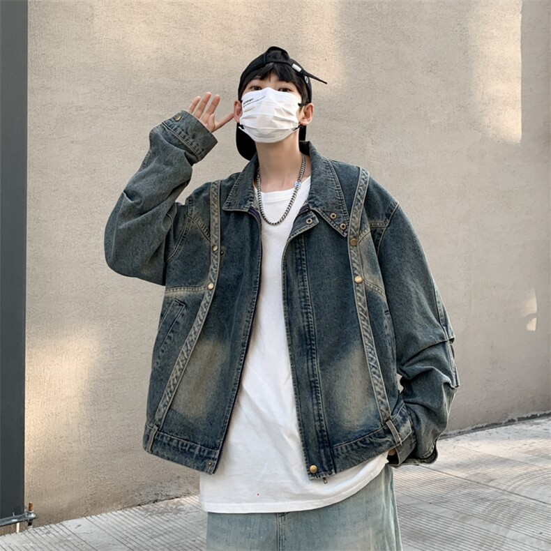牛仔外套男春秋韩版潮流夹克男休闲百搭青少年上衣服JK02131-P75,男装夹克,星座308B-1