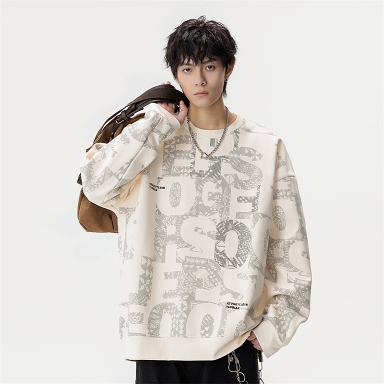 大码秋冬潮流印花卫衣男宽松休闲W9906,男装卫衣,星座1107-1