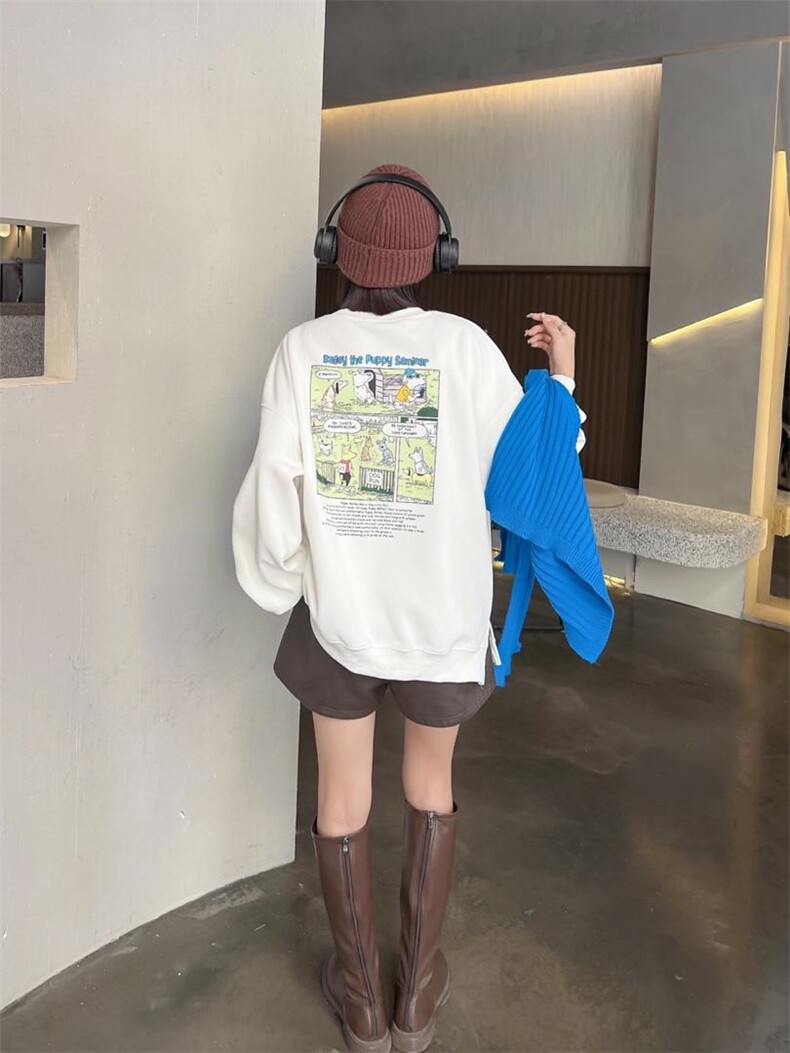 现货秋季新款：时尚潮流圆领卫衣，女装卫衣/绒衫，泽妤