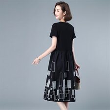 连衣裙2021年夏季减龄显瘦收腰潮流韩版短袖，女装连衣裙，悦见她