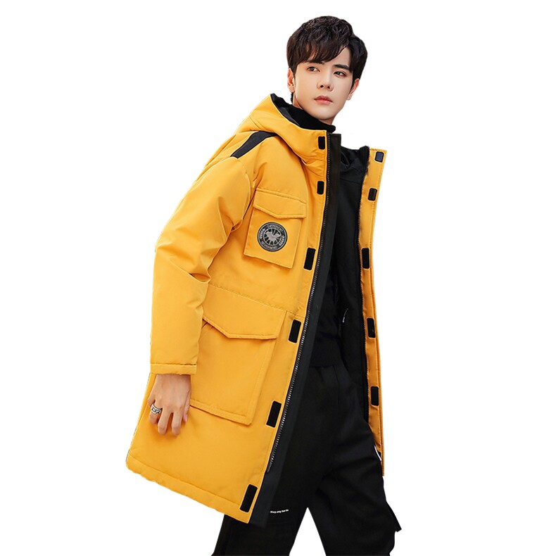 2021羽绒服男中长款连帽工装长款外套白鸭绒B247MY020P200,男装羽绒服,电商B247