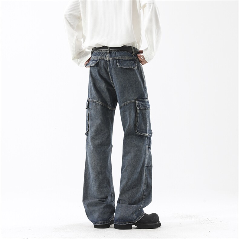 高品质B221美式ins高街暗黑宽松工装牛仔裤LK24341-P70控98,男装牛仔裤,电商B221