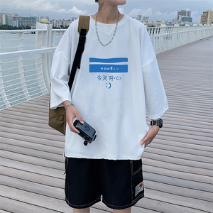 Q11033-P30 春夏季七分袖t恤男大码五分袖男短袖中袖图片