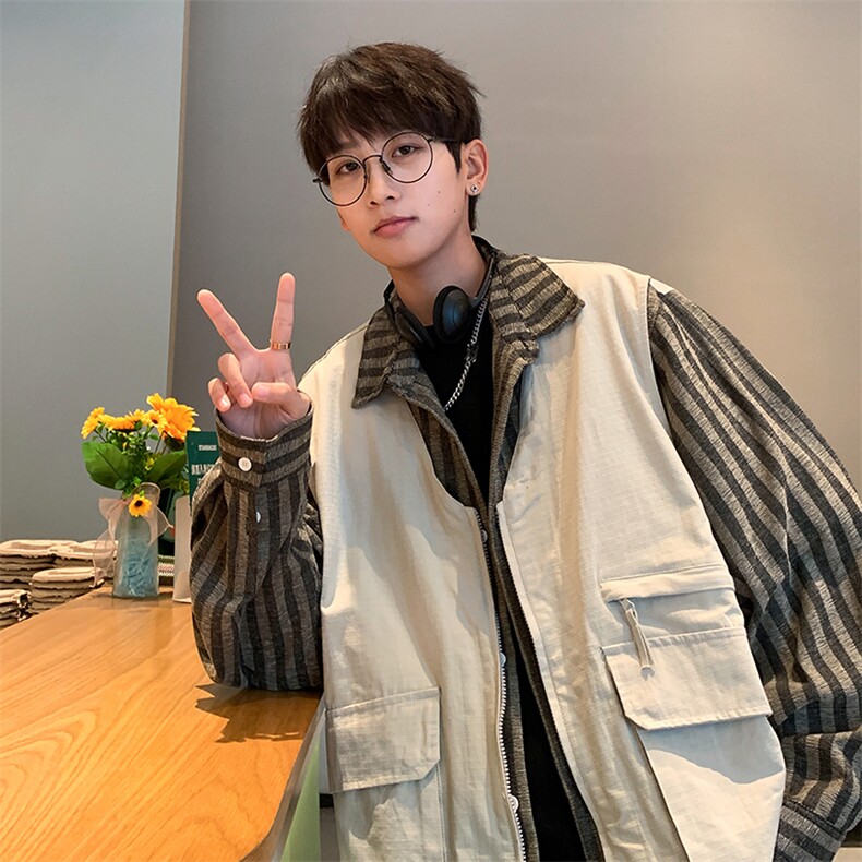 8XL-M特大码衬衫男假两件拼接衬衫新中式坎肩马甲外穿CS508TP68，男装衬衫，电商D206-1