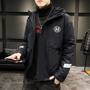 新款男士休闲连帽加厚棉衣外套棉袄冬季防寒开衫男装M988P75图片