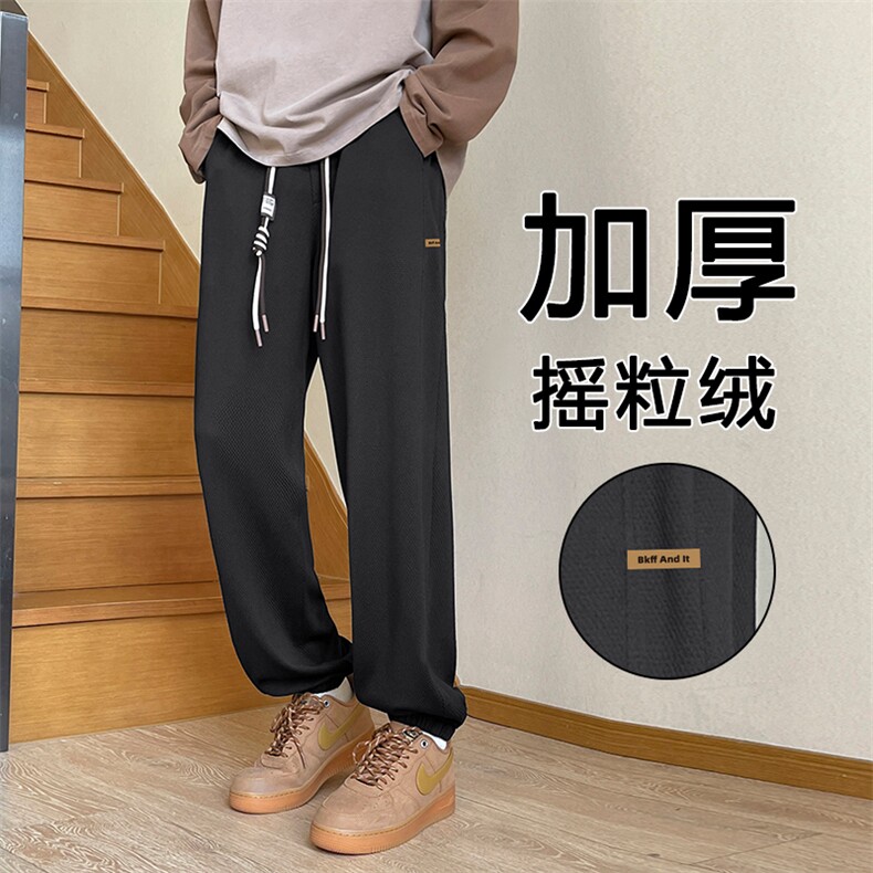 束脚垂顺休闲加绒宽松卫裤子K955-特批-32加绒-42图片