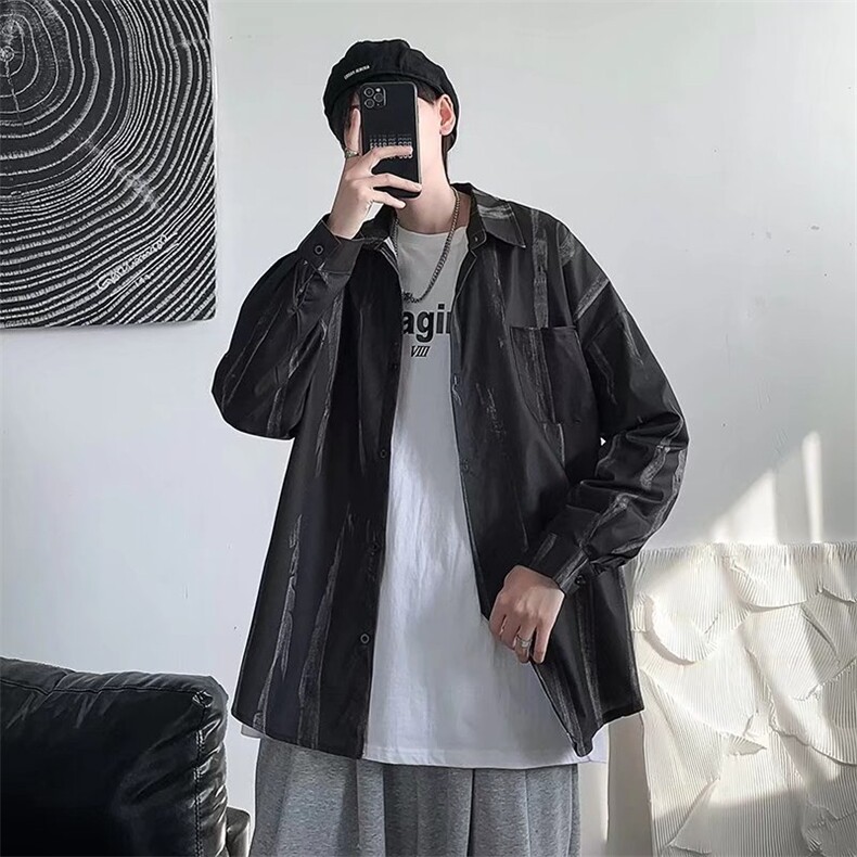 ins简约潮流男衬衫C9535P30图片
