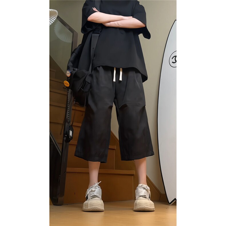 夏季扎染脏脏裤宽松阔腿短裤男士菠萝裤休闲七分裤K6625-特P38，男装牛仔裤，电商A006