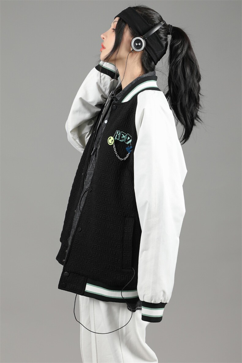 秋装新品潮韩版夹克棒球服男女中性风胸针刺绣潮牌外套8013-P95,男装夹克,电商A441-1