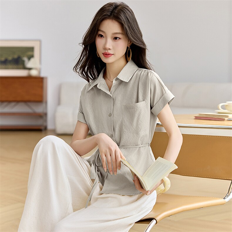 2026年夏季女休闲风时尚简约显瘦两件套,女装套装/套裙,婷轩阁