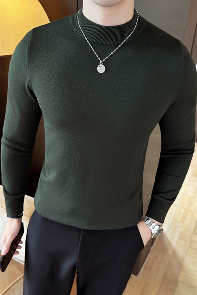 12色纯色毛衣打底衫男秋冬内搭半高领修身针织衫M602特p35,男装针织衫/毛衣,电商D303