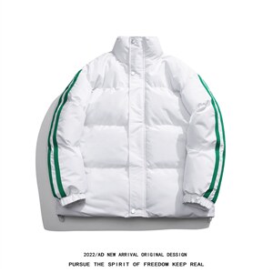 白底冬季新款侧边两条杠羊羔绒保暖百搭立领棉衣MY355P115控158，男装棉衣，电商A247-1