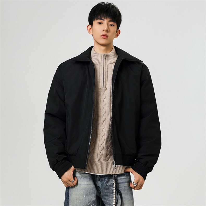 冬装老钱风加棉加厚夹克外套棉服男女翻领棉衣棒球服潮M813-P65,男装夹克,电商A441
