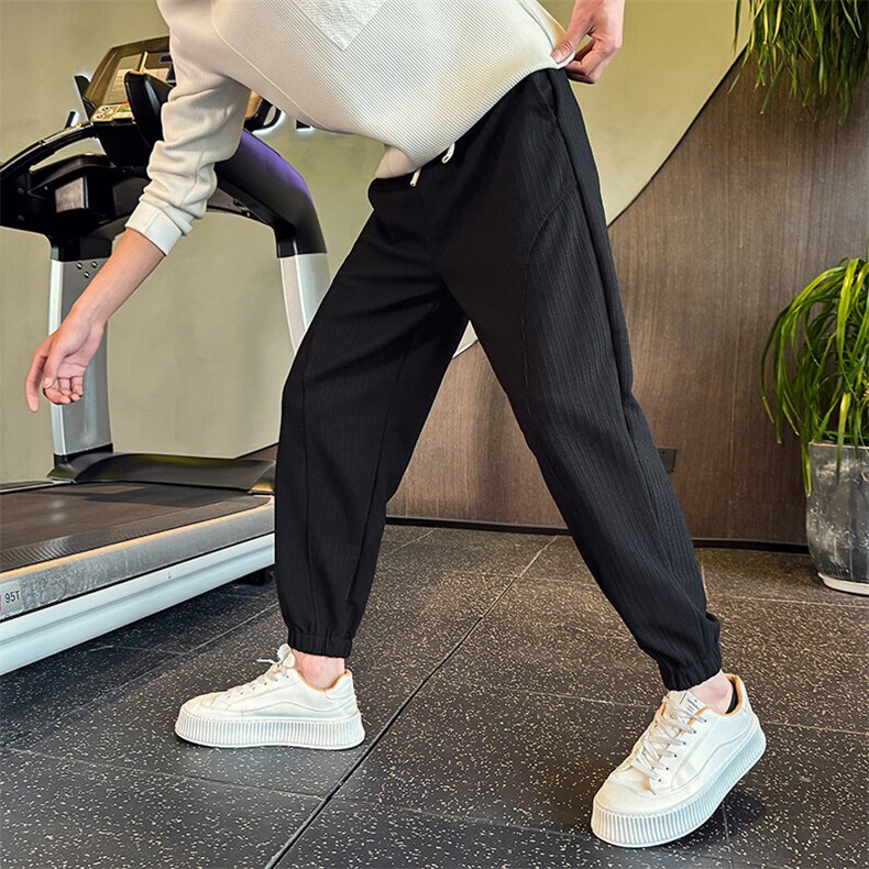 2025春夏宽松卫裤社会小伙麦穗图案束脚裤运动裤2238/P58/控78，男装休闲裤，星座313B-2(原星座309A-2)