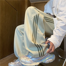 抖音品质秋季新款潮流条纹宽松休闲卫裤B315-K24269-特p40控78，男装休闲裤，电商B315