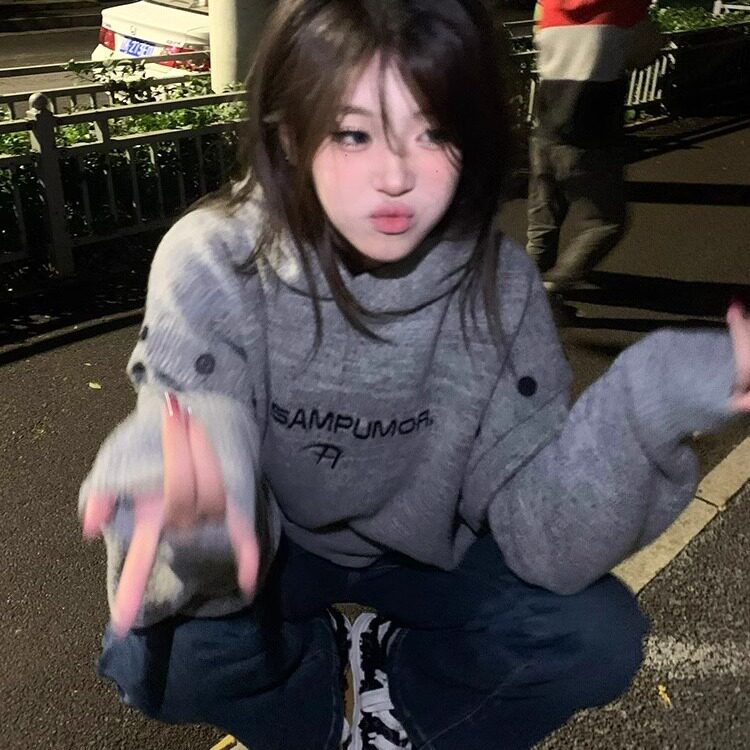 【有货】DM244-P65美式刺绣连帽毛衣男女设计感袖子可拆卸针织衫,男装针织衫/毛衣,星座603-2