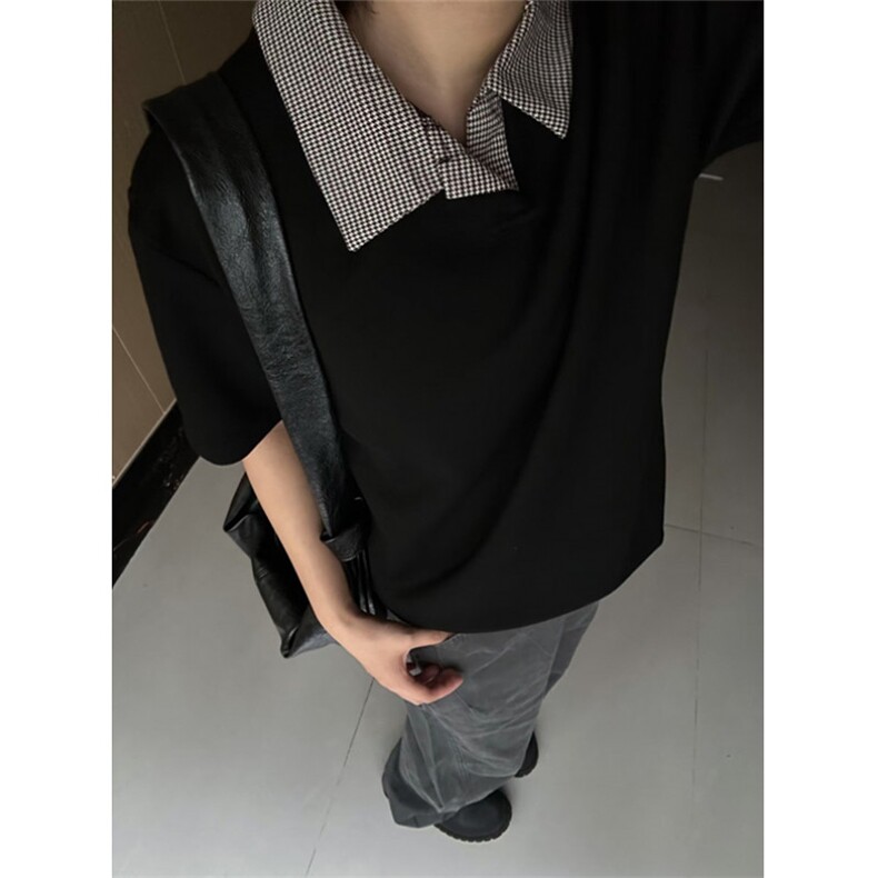 百搭假两件男女拼接装饰搭配假衬衫卫衣加分叠穿领子潮 TR337图片