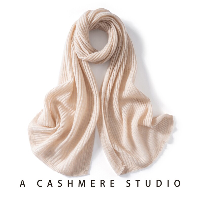 2025新款时尚百搭通勤简约休闲镂空围巾，围巾，思琳羊绒