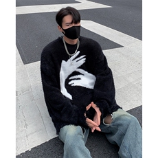 潮美式抽象男女秋冬季慵懒风情侣装潮牌宽松针织衫MY245/P50，男装针织衫/毛衣，星座506