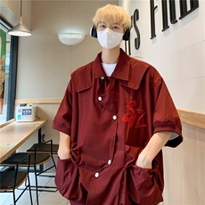2025夏新款纯色短袖衬衫潮C1275P40，男装衬衫，星座1108