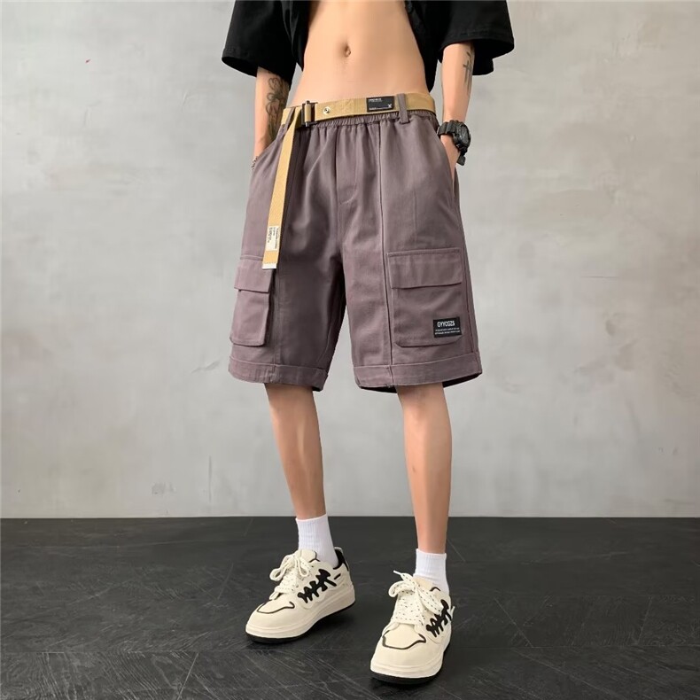 流行宽松型新款潮夏季百搭休闲裤直筒时尚潮牌工装裤男五分裤,男装休闲裤,星座716-4
