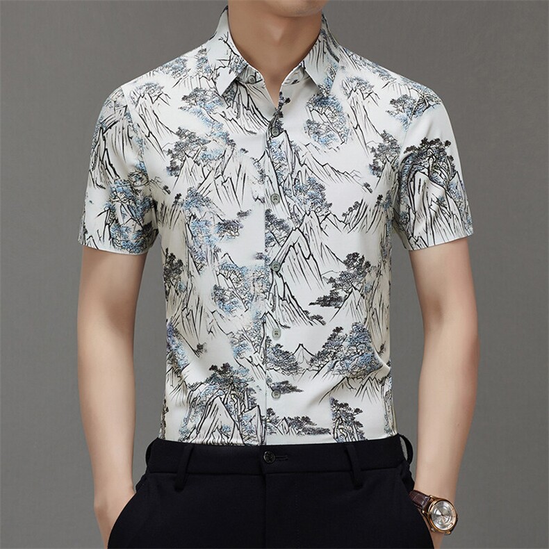 BGW-K425159夏季新款男士短袖衬衣百搭衬衫商务时尚男装图片
