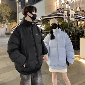 情侣装冬装 双面穿 条纹织带棉服 拼色棉衣休闲外套男 G1101 P138图片
