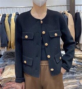 2021秋冬时尚韩版修身宽松显瘦小香风百分百羊毛双面呢外套图片