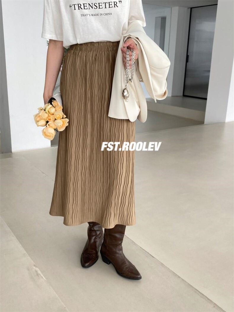 肌理感压褶裙，其它，FST