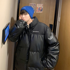 冬季加厚男士皮棉衣男拼接加厚潮流棉袄棉服大码青年A266-P01-P80，男装棉衣，电商A266