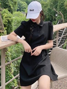 夏季新款韩版洋气学院风修身显瘦连衣裙,女装连衣裙,L·H·X