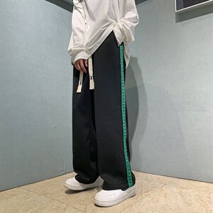2025秋冬新款港风宽松休闲直筒抽绳松紧腰男装休闲裤DM171-P50图片