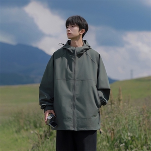 815A-MJ78352-65特 春秋装新款纯色登山服三防冲锋衣外套男模图片