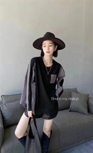 冰丝拼接衬衫图片