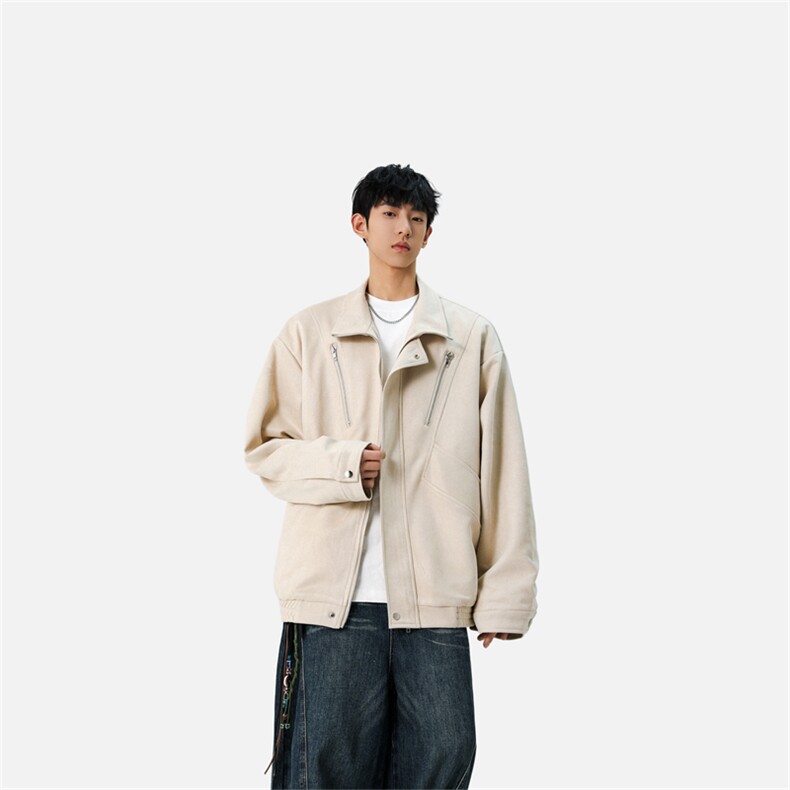 现货2025秋款麂皮绒夹克外套男潮牌痞帅上衣JK8087-P85控128,男装夹克,星座1209-2