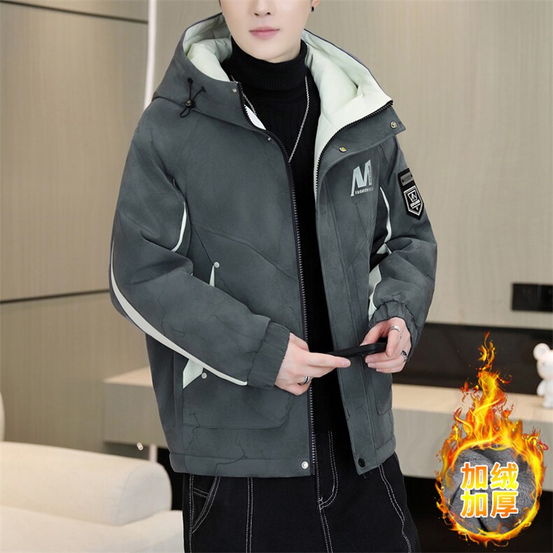 加绒加厚连帽夹克男秋冬时尚潮流加厚棉衣男外套MY651-P88,男装夹克,星座310B-3