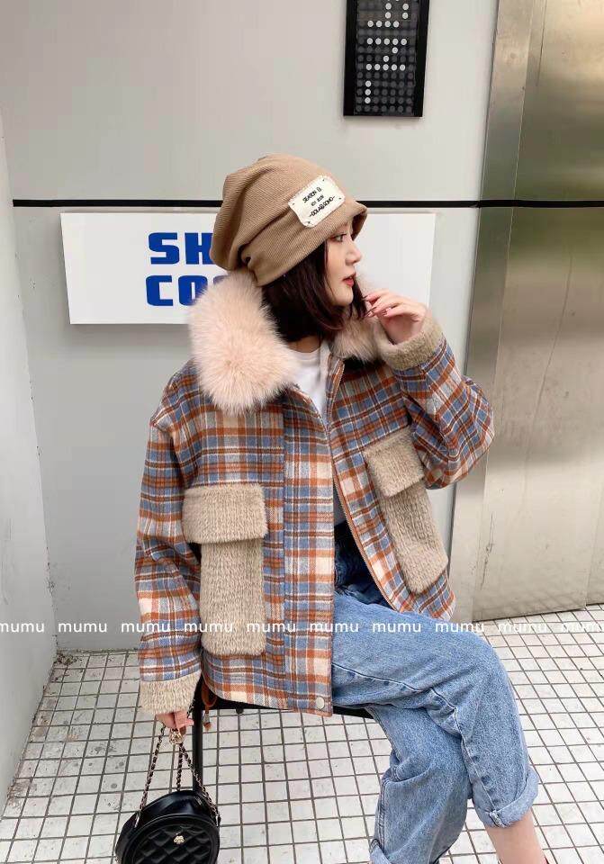 格子大毛领，其它，沐·沐